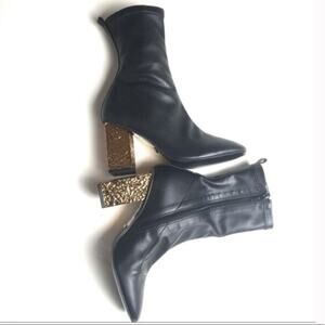 Topshop HAVEN Electroplated Heel Sock Boot.